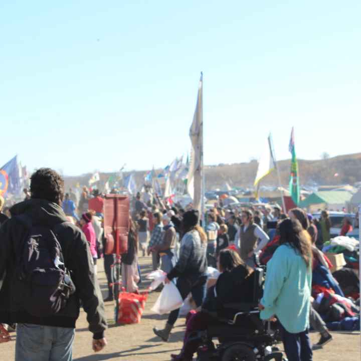 Image of Water Protectors and ACLU Legal Observer at Standing Rock